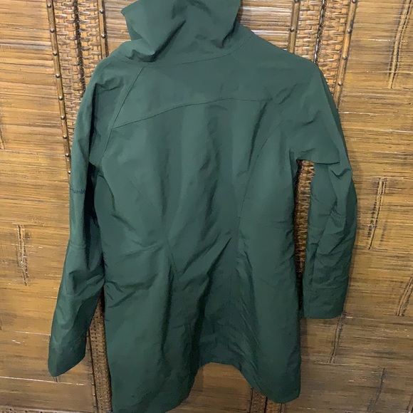 Columbia Long Fitted Trench Coat SZ L Army Green - Picture 8 of 8